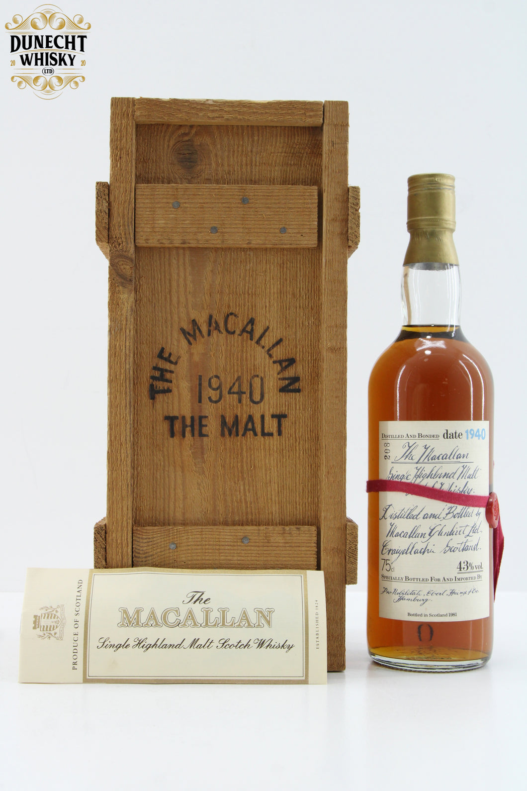 Macallan 1940 Handwritten Label